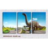 Quadro canvas 30x66 dinossauro na estrada retrô - 1