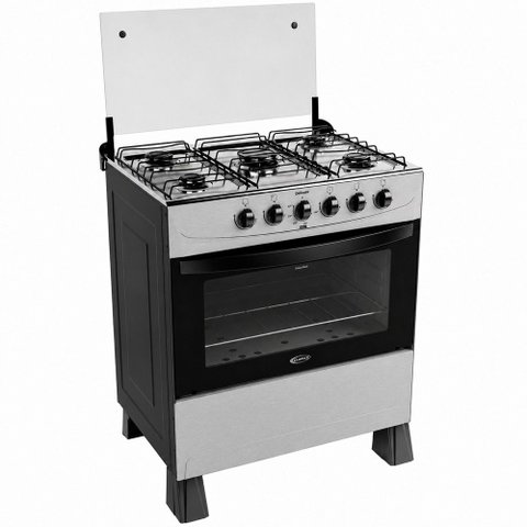 Fogão a Gás Delicato 5 Bocas Mega Chama e Forno 84 Litros Easy Clean Porta com Vidro Duplo Clarice