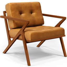 Poltrona Decorativa Sala de Estar com Cintas de Corano Laís B04 Couríssimo Whisky - Lyam Decor - 2