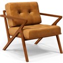 Ver imagem 2 de Poltrona Decorativa Sala de Estar com Cintas de Corano Laís B04 Couríssimo Whisky - Lyam Decor