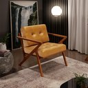 Ver imagem 1 de Poltrona Decorativa Sala de Estar com Cintas de Corano Laís B04 Couríssimo Whisky - Lyam Decor