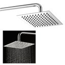 Ver imagem 1 de Ducha Chuveiro Cromado Inox 20x20 Slim Banheiro Suporte Redondo Piscina Banho Area Externa