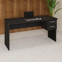 Ver imagem 1 de Mesa Escrivaninha 150cm Pés Painel com Gaveteiro Suspenso F5 Office Cor:Preto