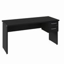 Ver imagem 2 de Mesa Escrivaninha 150cm Pés Painel com Gaveteiro Suspenso F5 Office Cor:Preto