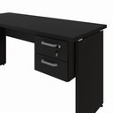 Ver imagem 4 de Mesa Escrivaninha 150cm Pés Painel com Gaveteiro Suspenso F5 Office Cor:Preto