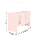 Ver imagem 4 de Conjunto Infantil Aurora Rosa: Berço Aurora + Kit Rodízios + Cômoda Aurora + Guarda-roupa Aurora