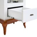 Ver imagem 3 de Estante Torre 03 Prateleiras 1 Gaveta Pés Luiz Xv 60101 - Branco/imbuia Glazer