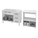 Ver imagem 3 de Armário Gabinete pia de 120 cm Bianca com Balcão multiuso micro-ondas Forno Elétrico Ângela Branco