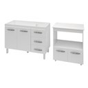 Ver imagem 1 de Armário Gabinete pia de 120 cm Bianca com Balcão multiuso micro-ondas Forno Elétrico Ângela Branco