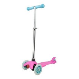Patinete Infantil 3 Rodas com Led Feminino Rosa e Azul - Azul - 1