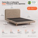 Ver imagem 4 de Cama Box Base Queen com Cabeceira Zaya 158x198 Flutuante Japonesa Bouclê Capuccino - Desk Design