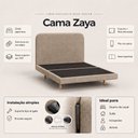 Ver imagem 3 de Cama Box Base Queen com Cabeceira Zaya 158x198 Flutuante Japonesa Bouclê Capuccino - Desk Design