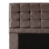 Conjunto Cabeceira Solteiro 100cm Laura Copenhague + Recamier Calçadeira 100cm Suede Marrom - Vh Mov - 3