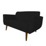 Sofá Ravena Base Retrô 2 Lugares Suede Preto Premium - Cor: Preto - 4