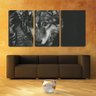 Quadro canvas 30x66 desenho de lobo fundo preto - 2