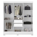 Ver imagem 5 de Guarda Roupa Casal Névoa 6 Portas de Bater 2 Gavetas Internas MDP Branco Demóbile