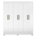 Ver imagem 3 de Guarda Roupa Casal Névoa 6 Portas de Bater 2 Gavetas Internas MDP Branco Demóbile