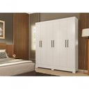 Ver imagem 6 de Guarda Roupa Casal Névoa 6 Portas de Bater 2 Gavetas Internas MDP Branco Demóbile