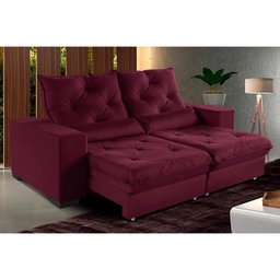Sofá Retrátil e Reclinável 1,80m Molas Ensacadas Suede Isis Castor Sofá Casa - 3