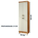 Ver imagem 3 de Armário Multiuso Compacto Anna 2 Portas com 5 Repartições - Cedro - Areia Cedro - Areia