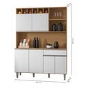 Ver imagem 3 de Cozinha Compacta 6 Portas 1 Gaveta 130cm Alice Ajl Móveis:amêndoa Branco