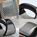Ver imagem 4 de Triturador Espremedor De Alho Manual Com Pressão Em Inox - Cinza