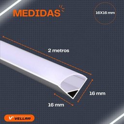 Perfil de Led de Canto Sobrepor 2m para Móveis e Marcenaria - 3