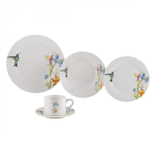 Aparelho de Jantar Redondo de Porcelana 20 peças - Floreal Luiza