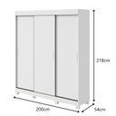 Ver imagem 2 de Guarda Roupa Saion 3 Portas sem Espelho com Pés - Lopas Branco