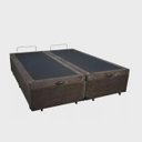 Ver imagem 2 de Cama Box Baú Casal Bipartido Suede Marrom 42x138x188