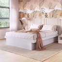 Ver imagem 1 de Cama Queen Bogotá com Baú Articulável Branco - Art In Móveis
