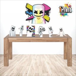 Display Decorativo Festa Dj Marshmello 07 Peças - 2