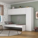 Ver imagem 2 de Cama de Solteiro com Colchão e Guarda Roupa Dublin Multimóveis Mp4035 Branco