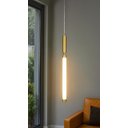 Ver imagem 1 de Pendente Moderno Tubo Dourado 44cm Led 10w 3200k Bivolt 16202-pl