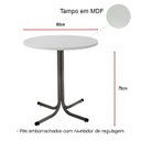 Ver imagem 2 de Mesa de Jantar Redonda 80cm Cinza Tampo Madeira Branco