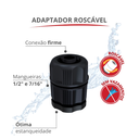 Ver imagem 2 de Adaptador Roscável para Mangueira 1/2" e 7/16" Cor Preto Durín