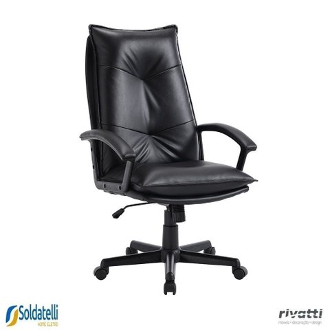 Cadeira Office Denver Giratória com Sistema Relax e Assento em Pu Marrom ou Pu Preta - Rivatti