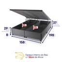 Ver imagem 6 de Conjunto Box Baú Cinza Mali Bege Molas Ensacadas Queen 158x198x77 - King House
