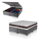 Ver mais imagens de Conjunto Box Baú Cinza Mali Bege Molas Ensacadas Queen 158x198x77 - King House