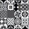 Papel de Parede Azulejo Português Preto e Branco 3 metros - 1P001 - 1