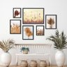 Kit Composição 6 Quadros Neutros Folhas Secas Paisagens - com Vidro:madeira Branca - 1