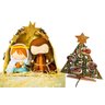 Kit Natal Feliz - Presépio Artesanal em Feltro Sagrada Familia + Arvore de natal Palavras de amor - 1