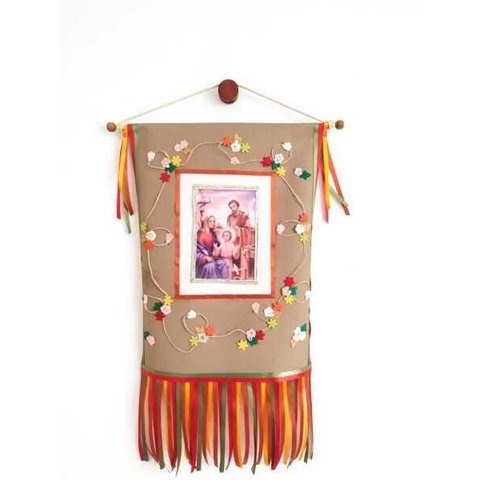 Pendurador multiuso para Flâmulas, Quadros, Banners, fixado com fita dupla face 3M