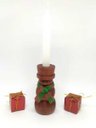 Ver imagem 2 de Boneco de Neve Porta Vela Castiçal em Madeira Decoração de Natal