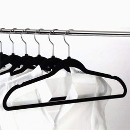 Kit 100 Cabide Veludo Slim Antideslizante Ultra Fino:preto - 6
