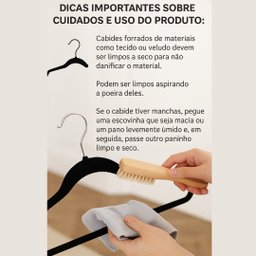 Kit 100 Cabide Veludo Slim Antideslizante Ultra Fino:preto - 3