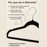 Kit 100 Cabide Veludo Slim Antideslizante Ultra Fino:preto - 7