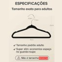 Ver imagem 4 de Kit 50 Cabide Veludo Slim Antideslizante Ultra Fino Preto