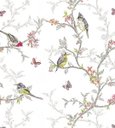 Ver imagem 1 de Papel De Parede Para Sala Com Desenhos De Passarinhos Fundo Branco