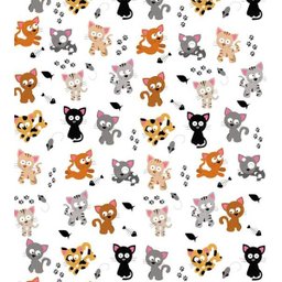 Papel De Parede Para Criança Com Desenhos De Gatinhos Para Quarto Sala - 1